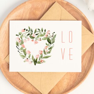 Heart Wreath Clipart | Watercolor Flowers | Love | Card Making ...