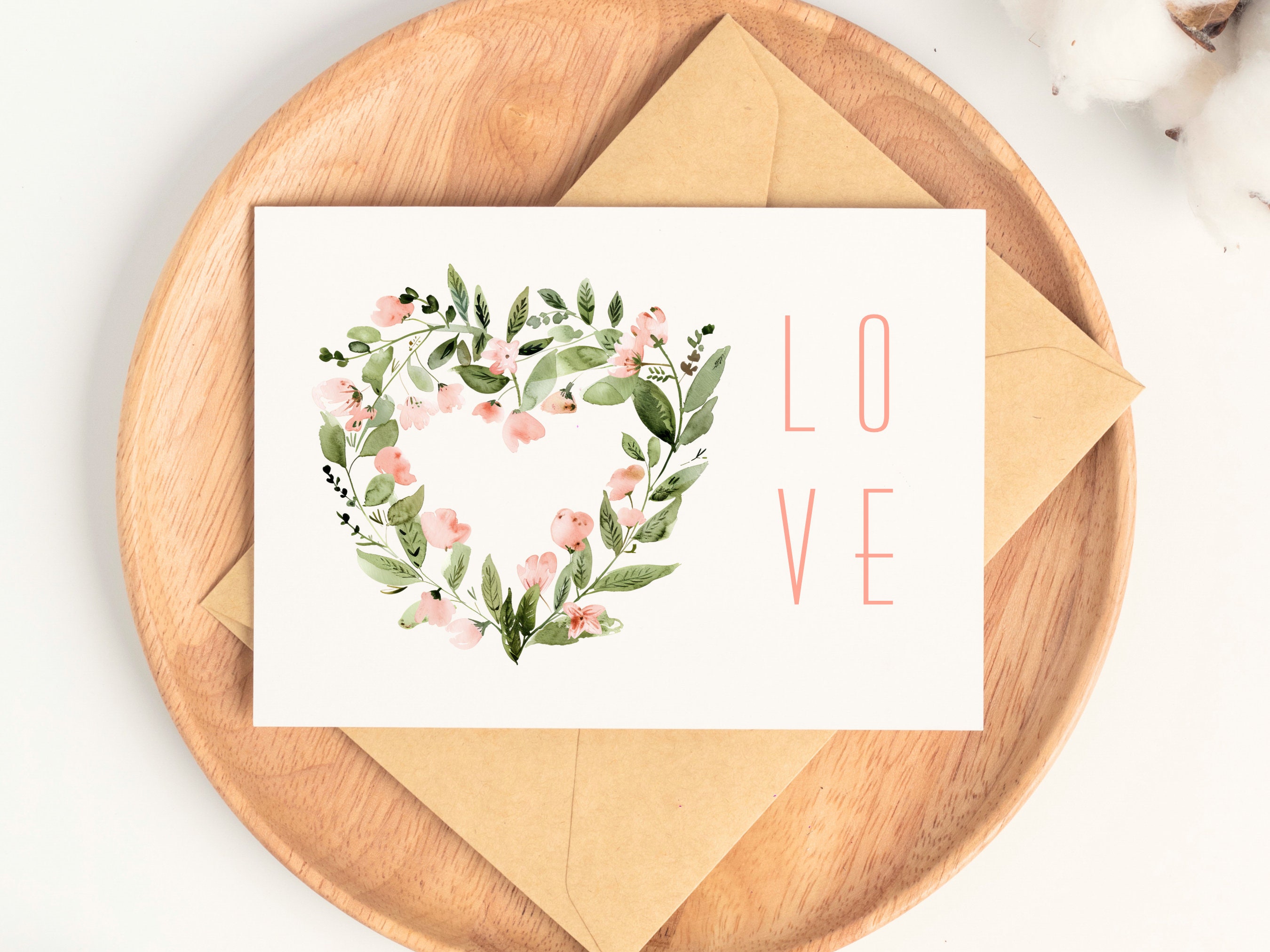 Heart Wreath Clipart | Watercolor Flowers | Love | Card Making ...