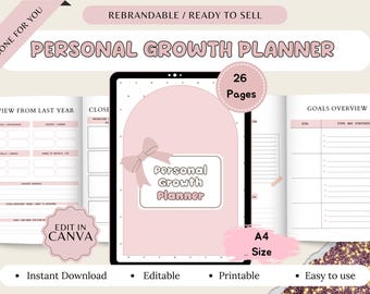 Personal Growth Planner | Goal Setting, Vision Board (PDF)