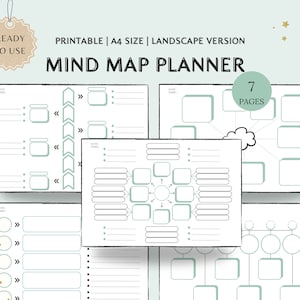Printable Mind Map Planner | Brainstorming Ideas | Brain Dump | Study Guide | Note Taking | Mind Map Template | Concept Note Taking Diagram