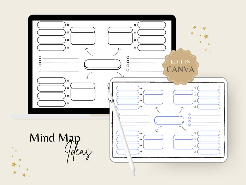 Printable Mind Map Planner | Brainstorming Template (digital Download ...