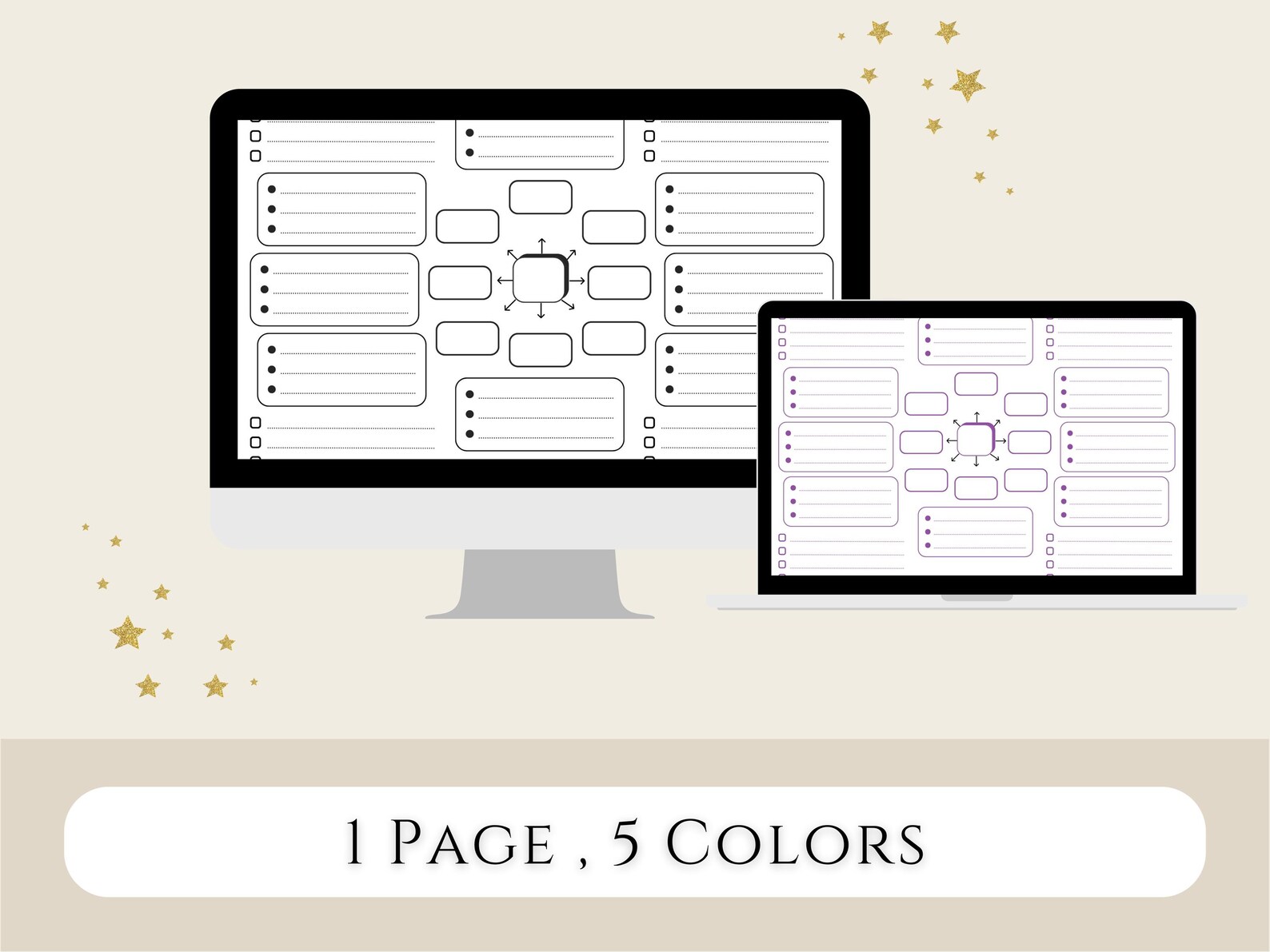Printable Mind Map Planner Brainstorming Ideas Brain Dump Study Guide ...