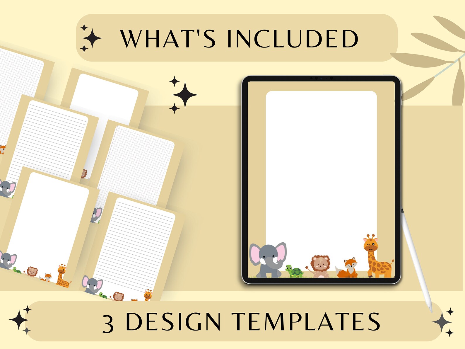 PRINTABLE Cute Animal Stationery, Printable Writing Paper, A4, Letter ...