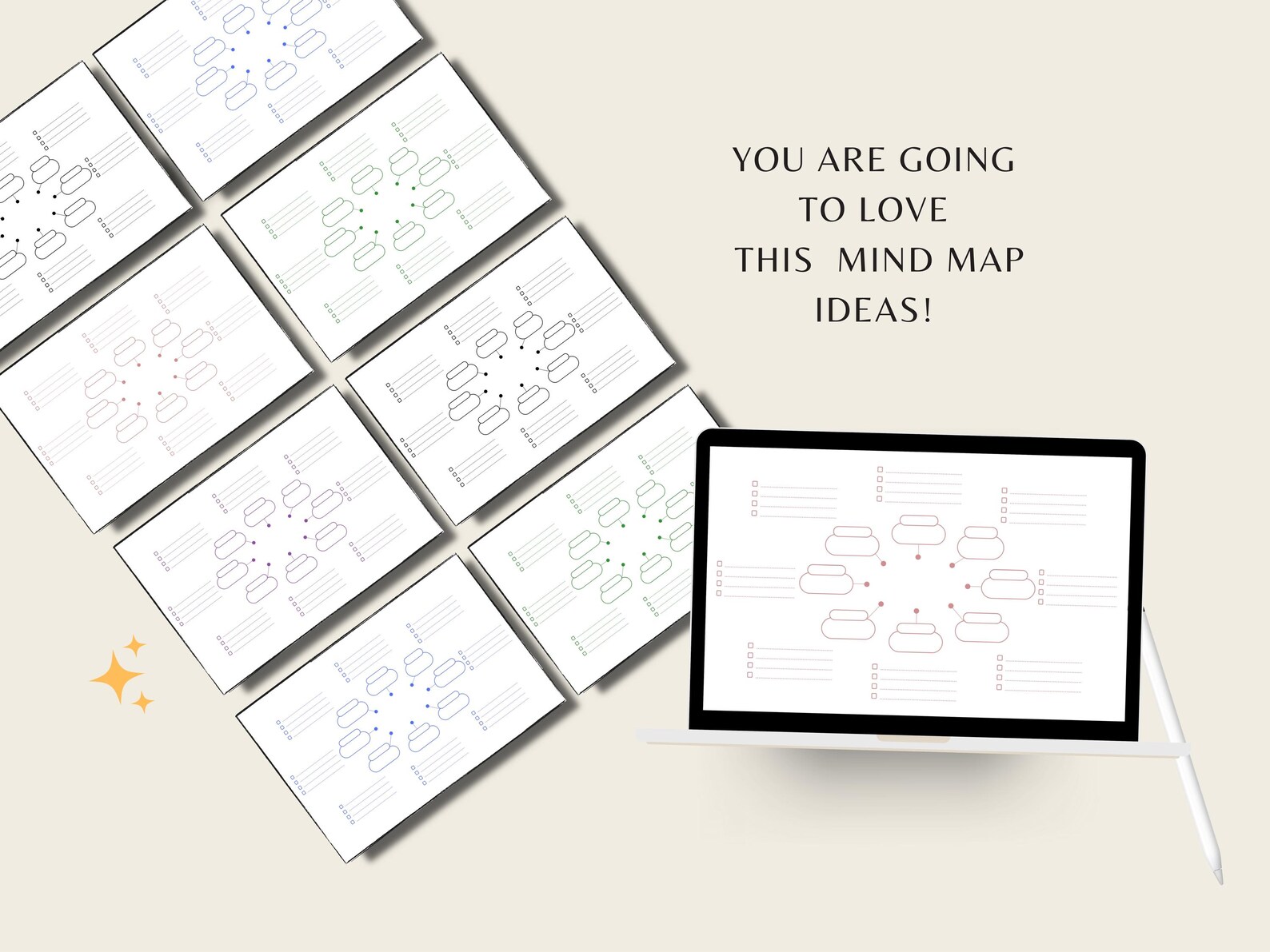 Printable Mind Map Planner | Brainstorming Ideas | Brain Dump | Study ...