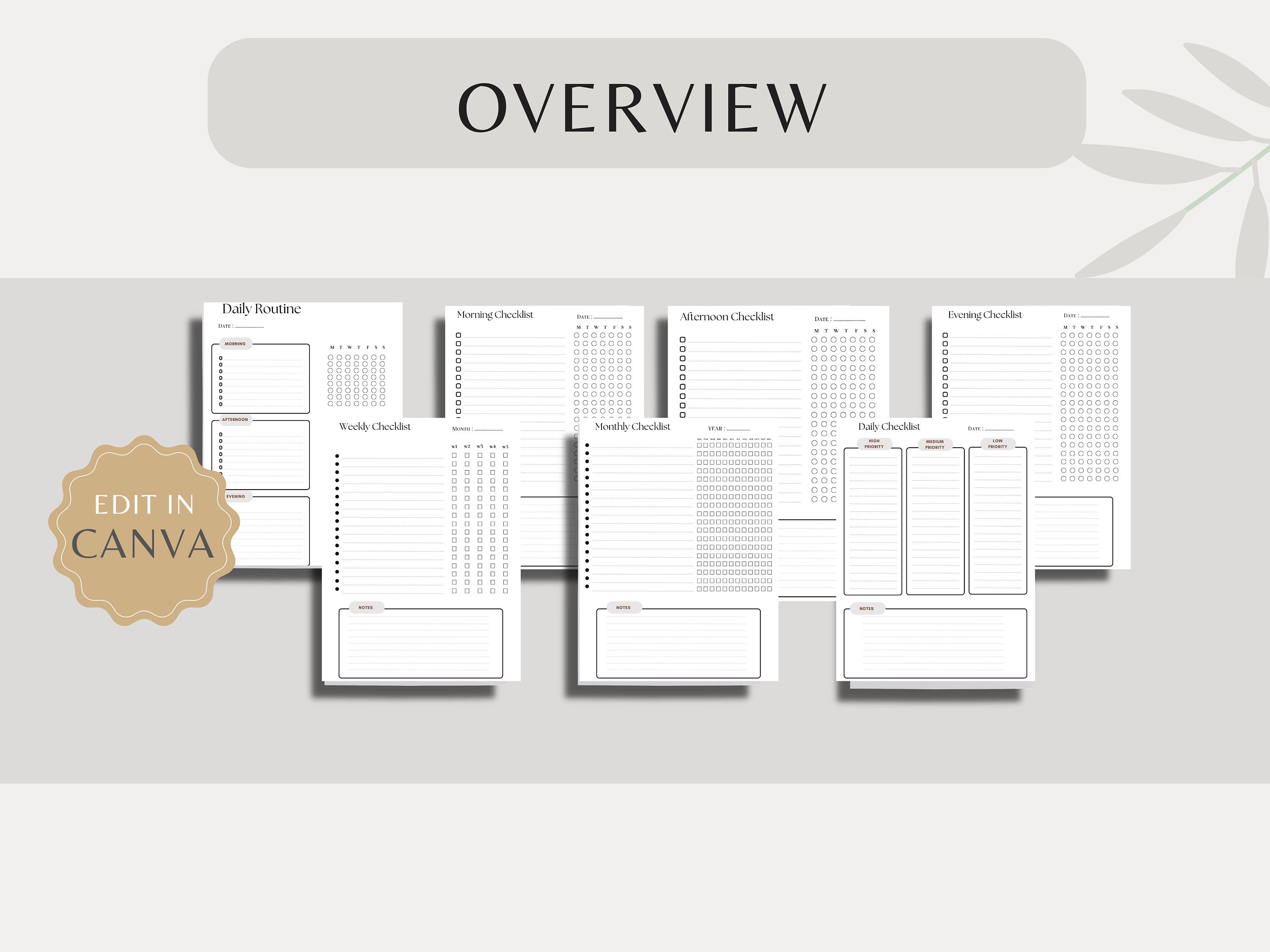 Printable Daily, Weekly, Monthly Checklists | Task List | Priorities ...