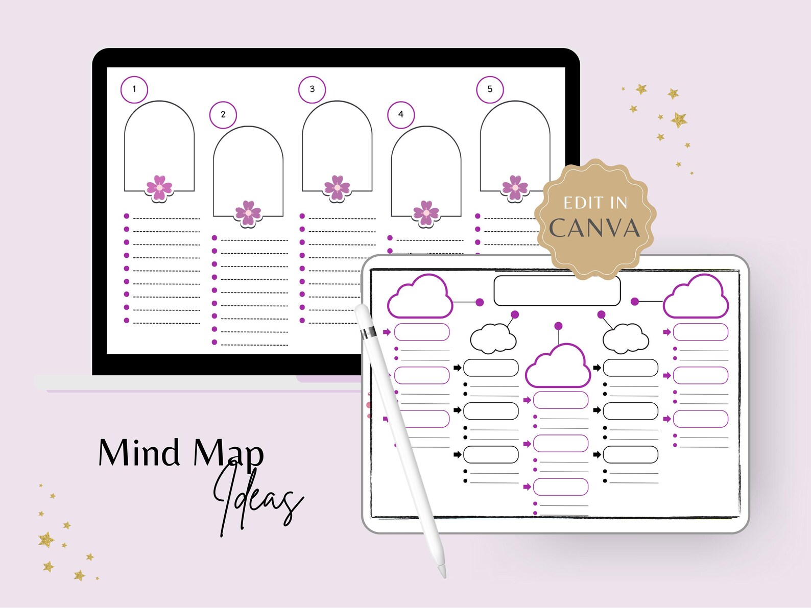 Printable Mind Map Planner | Brainstorming Template (A4) - Etsy