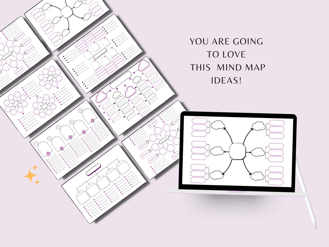 Printable Mind Map Planner | Brainstorming Ideas | Brain Dump | Study ...