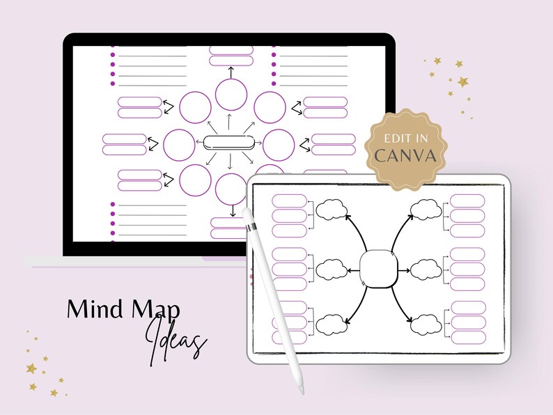 Printable Mind Map Planner | Brainstorming Template (A4) - Etsy