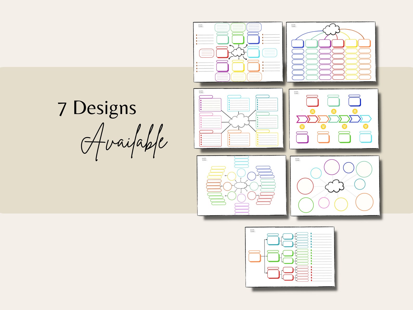 Printable Mind Map Planner | Brainstorming Ideas | Brain Dump | Study ...