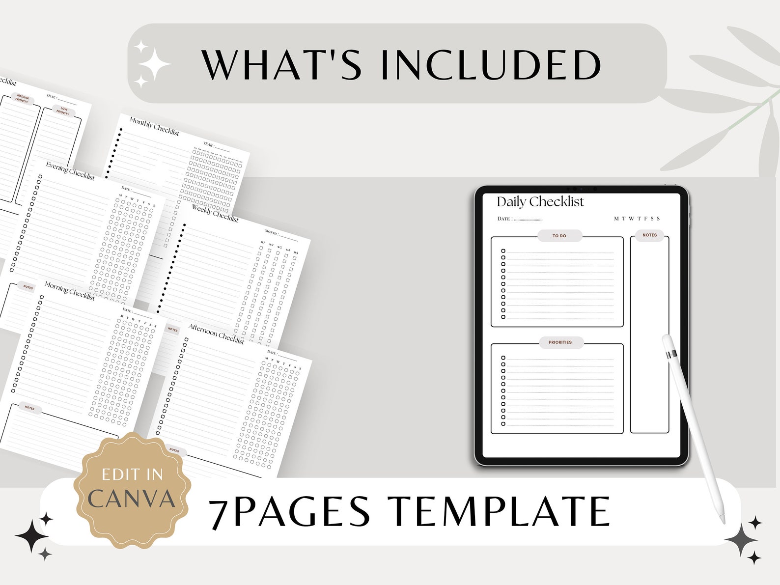 Printable Daily, Weekly, Monthly Checklists Task List Priorities Blank ...