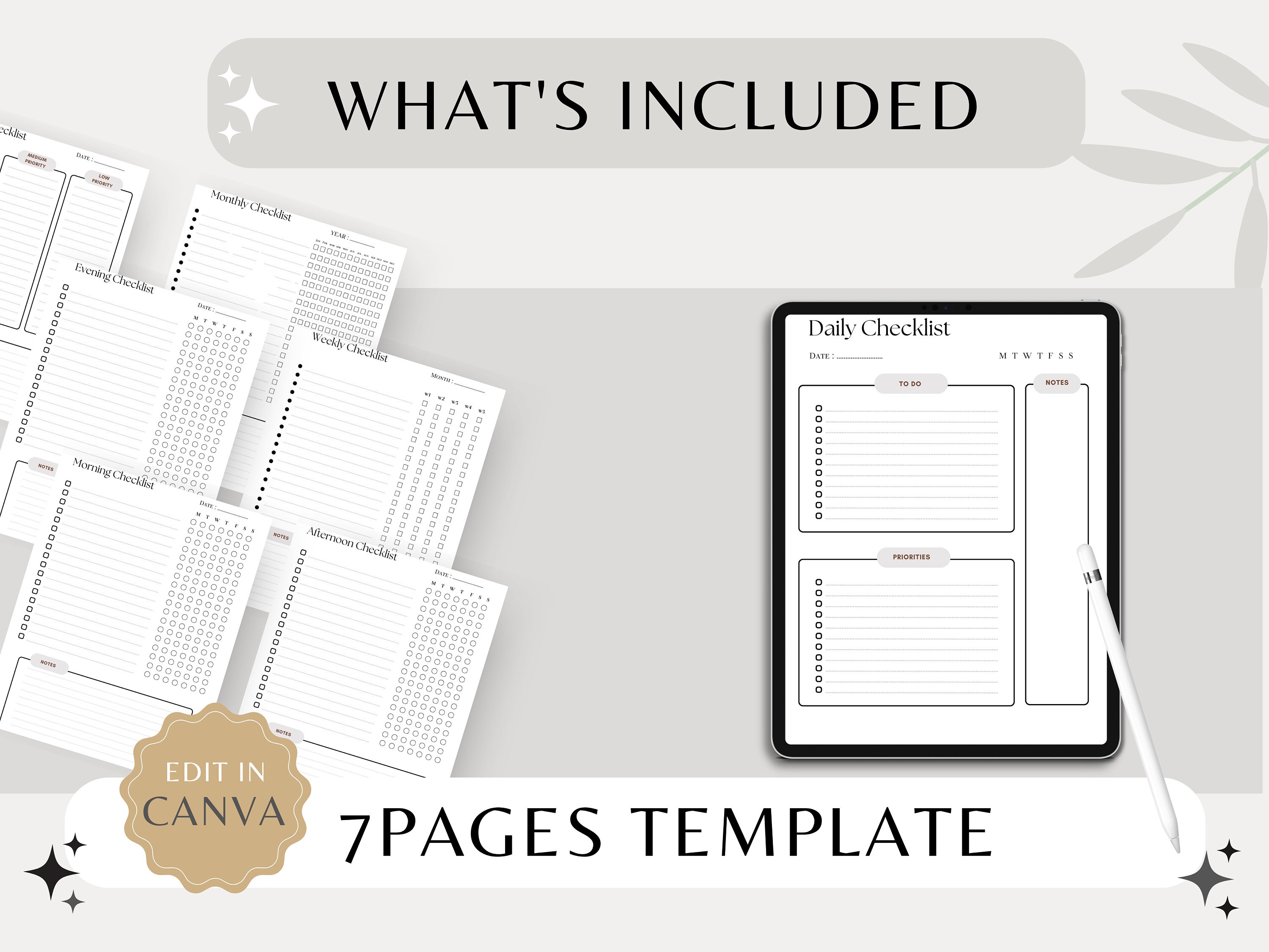 Printable Daily, Weekly, Monthly Checklists Task List Priorities Blank ...