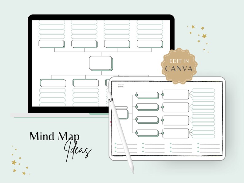Printable Mind Map Template | Brainstorming, Study Guide (digital ...