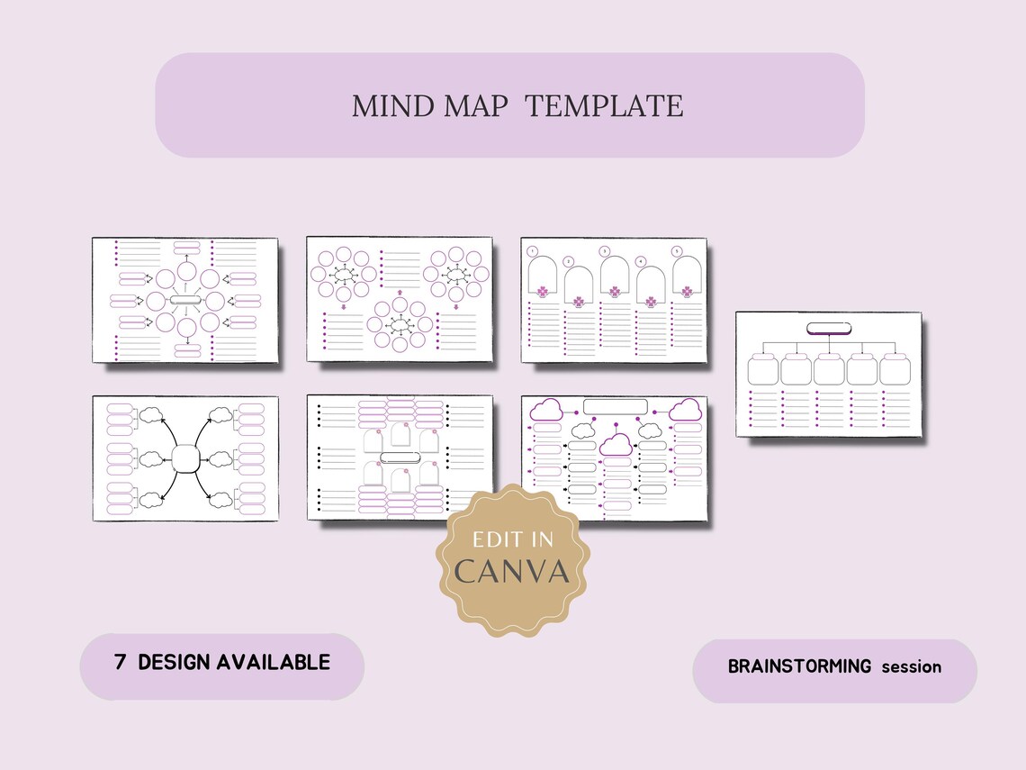 Printable Mind Map Planner | Brainstorming Template (A4) - Etsy