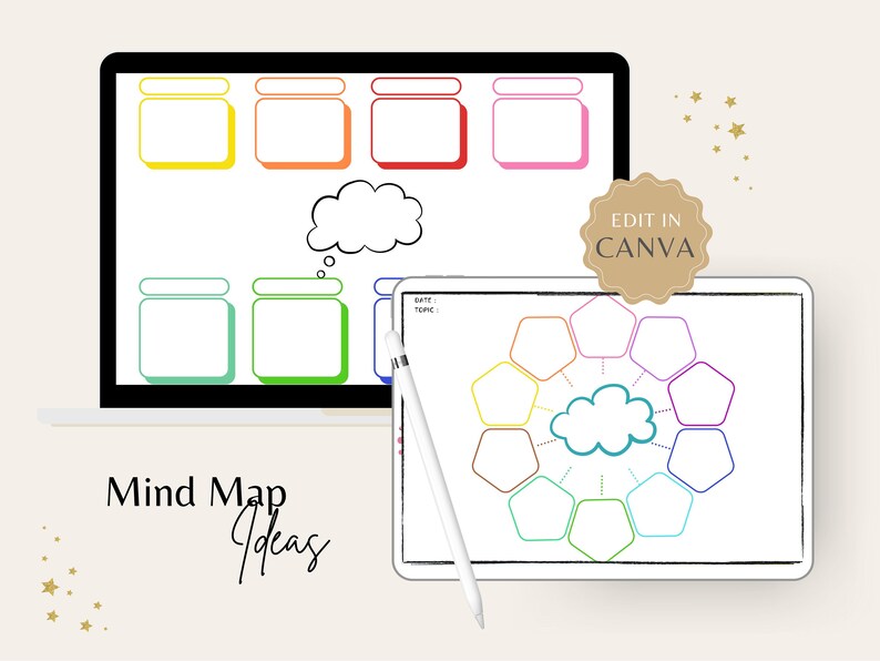 Printable Mind Map Planner | Brainstorm Template (digital Download) - Etsy
