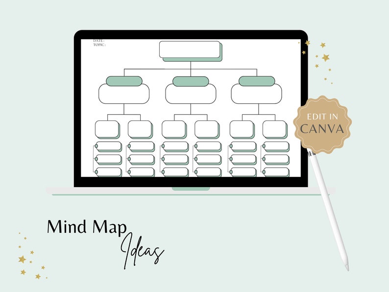 Printable Mind Map Template | Brainstorming, Study Guide (digital ...