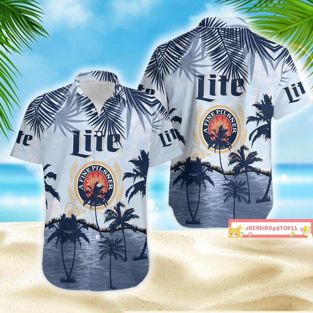 Miller Lite Hawaiian Shirt Miller Lite Shirt Beer Lovers Etsy