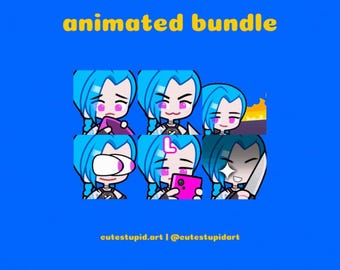 Animated Jinx Emotes | ARCANE for Twitch, Discord, Kick Streams