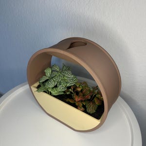 Maceta RAINLOOP™ STL | Maceta impresa en 3D con efecto lluvia | Maceta circular moderna | Maceta con autorriego | Descarga digital