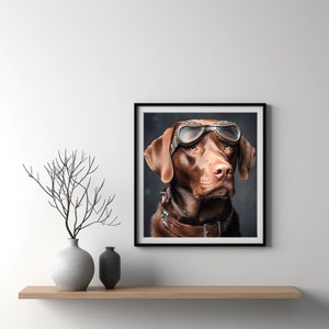 Labrador Portrait, Pet Portrait, Gift, Dog Portrait, labrador Owner Gift, Pilot Dog, Pilot Gift, Dog Lover, Art Print, Poster, Digital