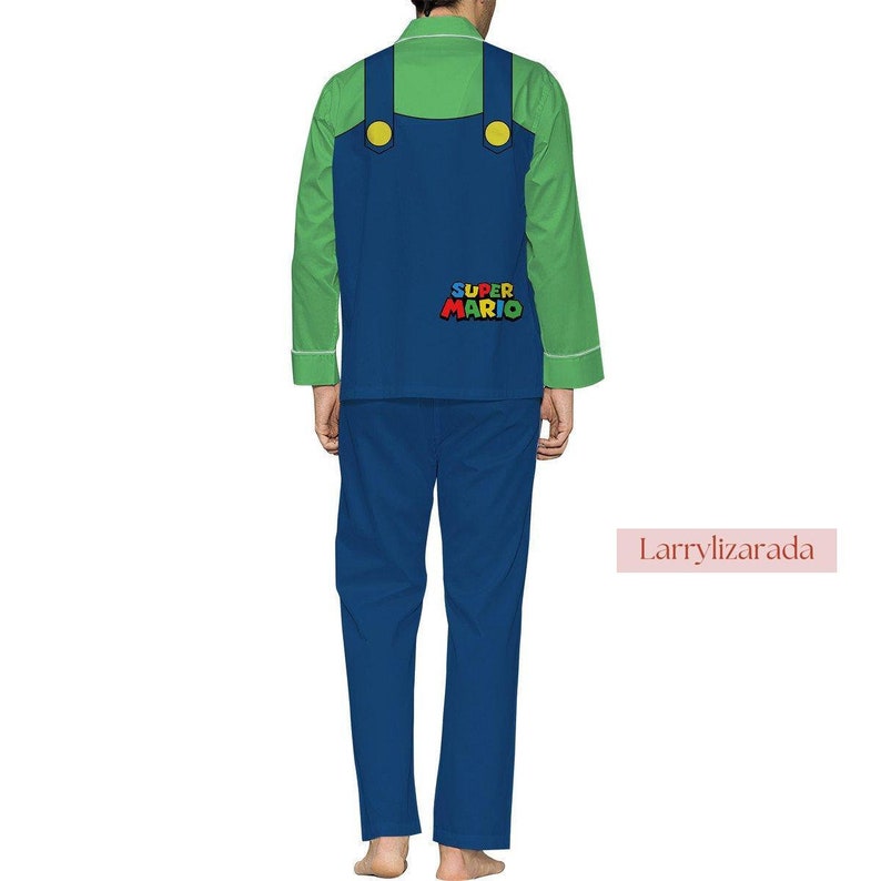Luigi Pajamas Set Super Mario Pajamas Family Mario Sleeve - Etsy