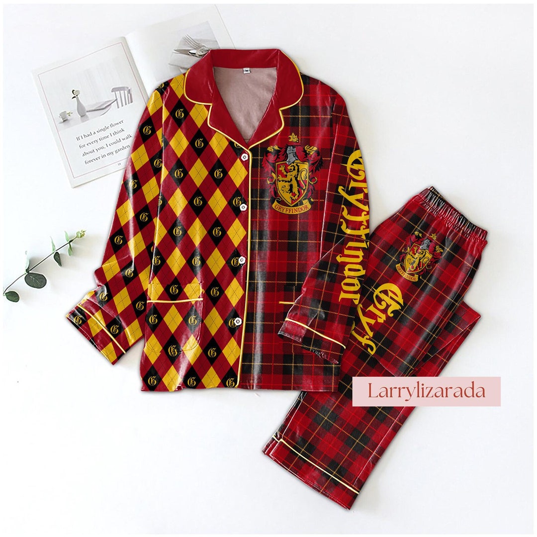 Gryffindor Pajamas Harry Magic Sleeve Pajama Potter Night - Etsy UK