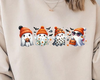 Cute Ghost Shirt, Halloween Ghost Sweatshirt, Spooky Season Shirt, Cute Fall Shirt, Trendy Womens Halloween Shirt, Gift For Halloween Lover
