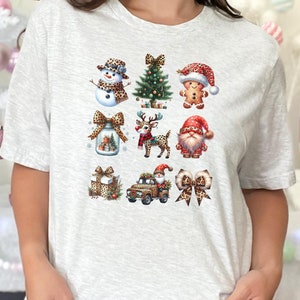 Leopard Christmas Sweatshirt, Cute Christmas Shirt, Christmas Sweater, Women Christmas Tee, Leopard Lover Sweater, Plus Size Christmas Shirt