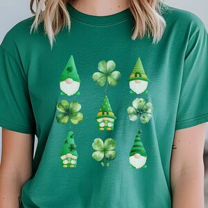 Gnome St Patricks Day Shirt, Shamrock St Patty&#39;s Day Sweatshirt, Cute St Patricks Day Gift Shirt, Plus Size Saint Patricks Day T-Shirt