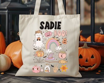 Personalized Halloween Trick or Treat Bag, Customized Halloween Name Bag, Halloween Bags for Kids, Kids Halloween Bag, Trick-or-Treat Bag
