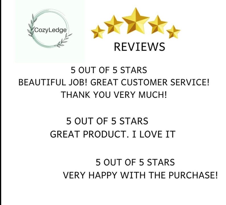 Puede incluir: Cinco rese&ntilde;as de 5 estrellas para un producto o servicio. Las rese&ntilde;as dicen "&iexcl;Buen trabajo! &iexcl;Excelente servicio al cliente! &iexcl;Muchas gracias!" "&iexcl;Gran producto! &iexcl;Me encanta!" y "&iexcl;Muy contento con la compra!"