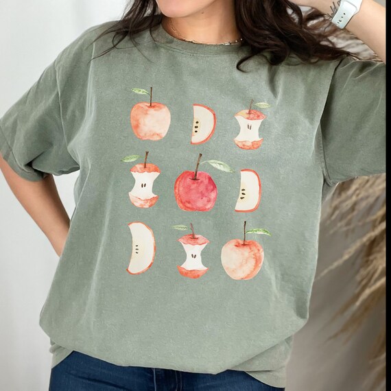 Apple Comfort Colors Garden Shirt, Gardener Gift Shirt, Fall Apple Orchard Shirt, Back To School Teacher Shirt, Plus Size Apple Lover Shirt