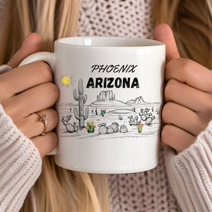 Arizona Mug, Arizona Souvenir Gift, Personalized Arizona Souvenir Ceramic Mug, ArizonaRoad Trip Keepsake, Western Adventure Coffee Cup,
