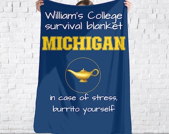 College Acceptance Gift, Custom Bed Party Blanket, Personalized College Blanket, Graduation Gift, Gift Made For Any School or University
