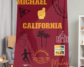 Custom Bed Party Blanket, Personalized College Blanket, Graduation Gift, College Acceptance Gift, Gift Made For Any School or University