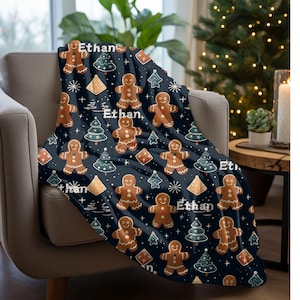 Personalized Christmas Blanket, Custom Name Blanket, Christmas Gift, Holiday Blanket, Stocking Stuffer, Christmas Decor, Blanket Gift