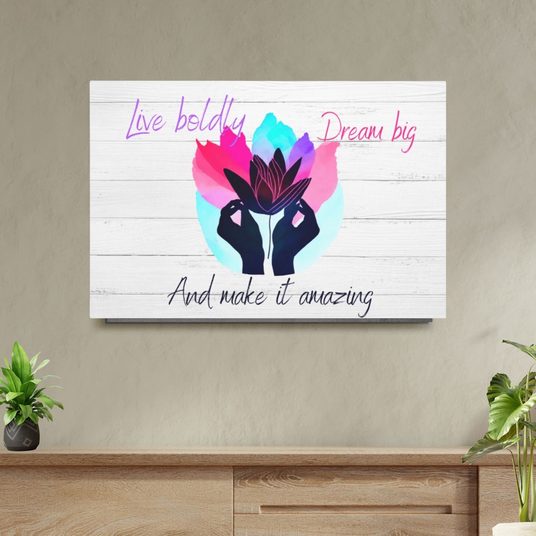 Inspirational Canvas Wall Art, Motivational Sign, Uplifting Quote Home ...