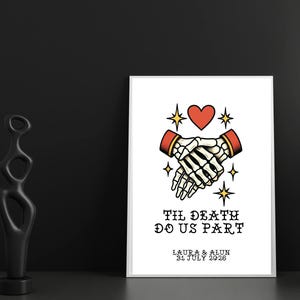 Til Death Do We Part personalised tattoo style wedding gift