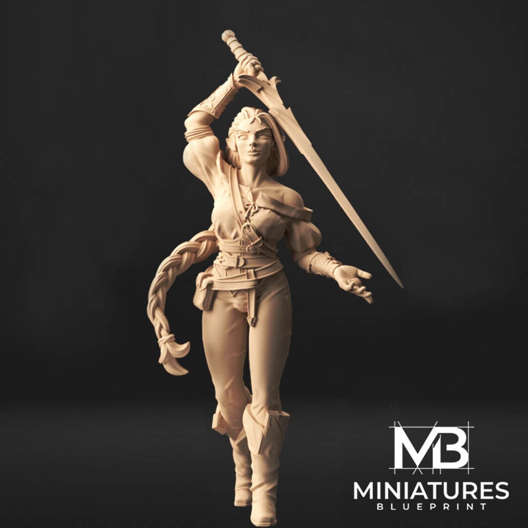 Elvinia Bladesinger miniatures Blueprint Warrior Tabletop Miniature 32mm Scale Etsy