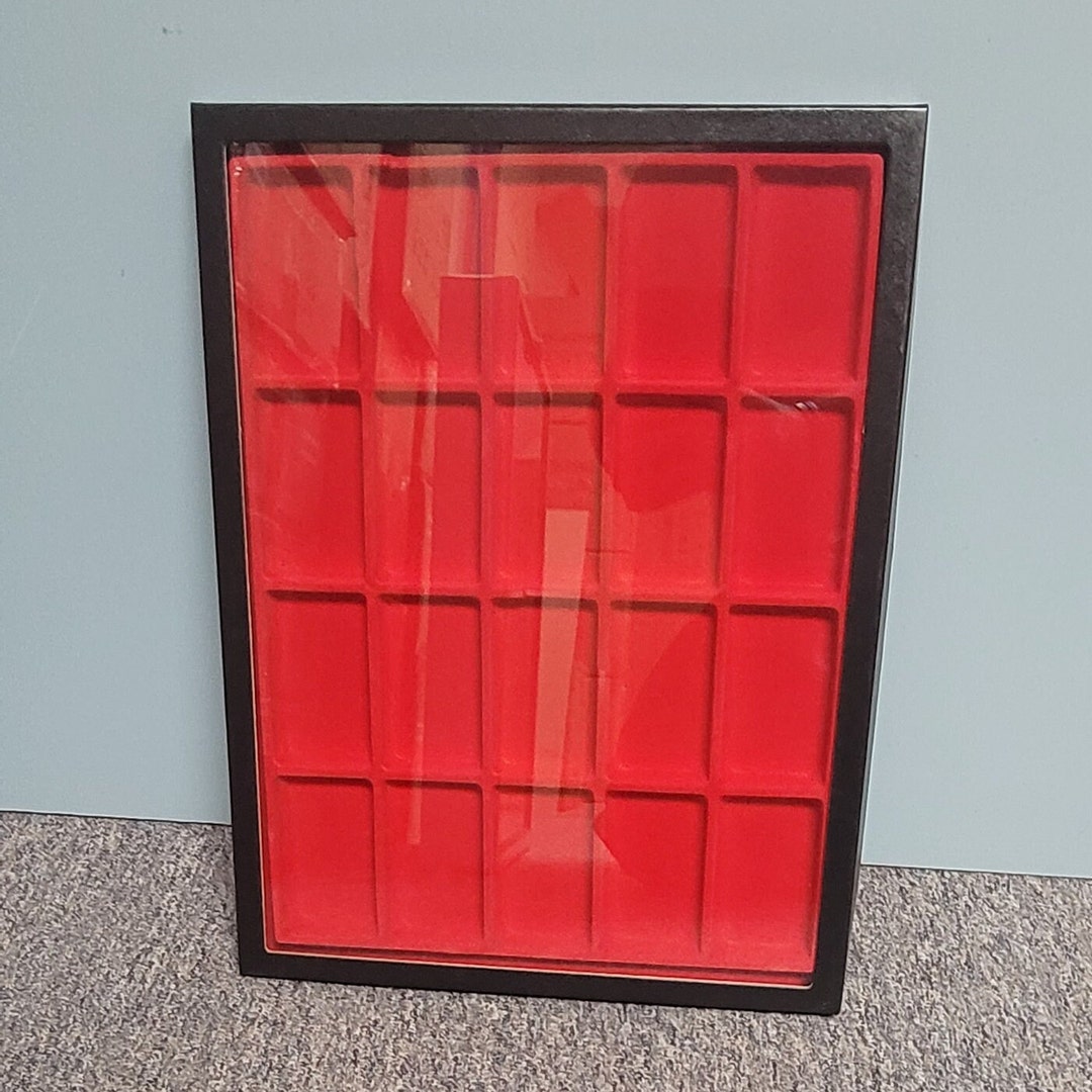 Riker Display Case 12 X 16 X 3/4 With 20 Flocked 2x3.25 Compartments Etsy