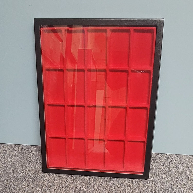 Riker Display Case 12 X 16 X 3/4 With 20 Flocked 2x3.25 Compartments Etsy