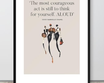 Chanel Quote Poster,Chanel Digital Art,Wall Art,Digital Download,Digital Wall Print,Interior Design,Printable Wall Art,Chanel Card Design