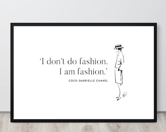 Chanel Quote Poster,Chanel Digital Art,Wall Art,Digital Download,Digital Wall Print,Interior Design,Printable Wall Art,Chanel Card Design
