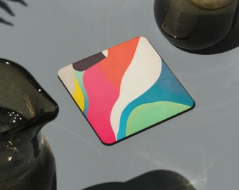 Vibrant Pathways Cork Back Coaster