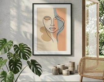 Fine Art Paper Print, Abstract Female Silhouette Wall Decor | Museum-Grade 175gsm | Matte Finish, Multiple Sizes