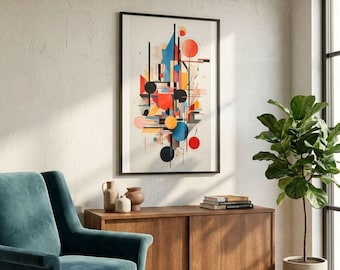 Geometric Harmony Print: Abstract Modern Wall Decor (Matte Fine Art Paper)