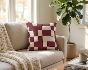 Checkered Square Cushion: Living Room Accent (Multiple Sizes)