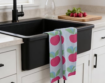 Tea Towel: Radish Print Kitchen Linen - Soft and Durable