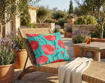 Poppy Throw Pillow: Indoor Room Accent (Double-Sided, Soft Cover)