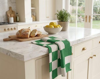 Checkered Kitchen Tea Towel - Absorbent, Eco-Friendly Fabric