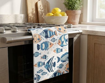 Colorful Fish Tea Towel: Soft, Absorbent Kitchen Linen